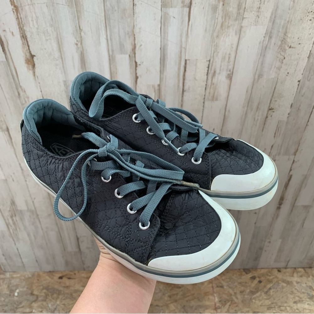 KEEN Quilted Lace-Up Sneakers Elsa II Gray Blue